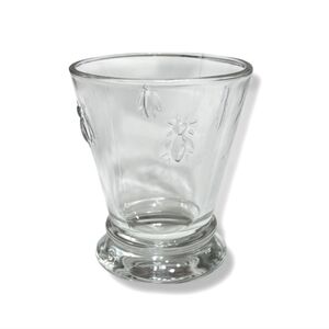 LA ROCHERE 9 Ounce Flat Clear Glass Tumbler Bee Design